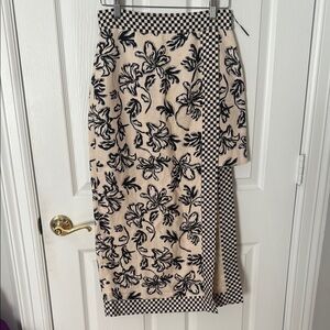 C/MEO Collective Black Midi Wrap Skirt size medium